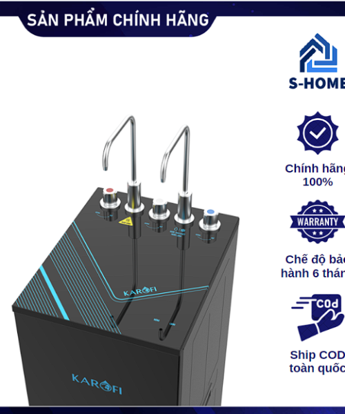 Mặt phải Máy Lọc Nước Nóng Lạnh Nguội 10 Lõi Karofi KAD-D61