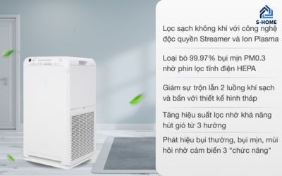 máy lọc không khí loại bỏ bụi bẩn và chất gây ô nhiễm